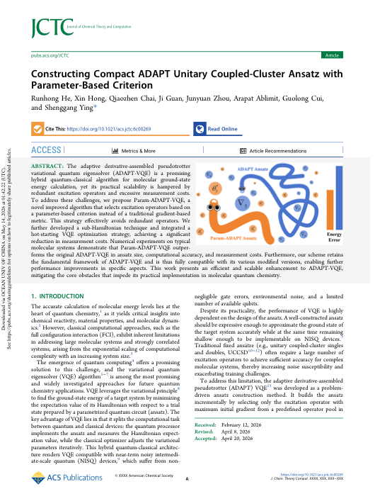 First page of the JCTC ADAPT-VQE paper