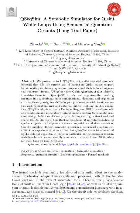 First page of the QSeqSim FM 2026 paper